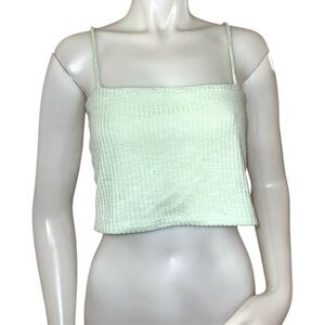 Streetwear Society Light Green Ribbed Crop Top